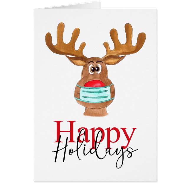 Felices Fiestas Rudolph Face Masked Reindeer (Frente)