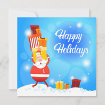 Felices Fiestas Santa Llevando Regalos de Navidad