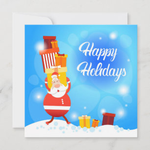 Felices Fiestas Santa Llevando Regalos de Navidad