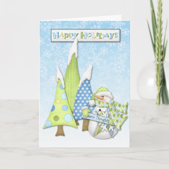 Felices fiestas Snowman tarjetas de felicitación (Anverso)