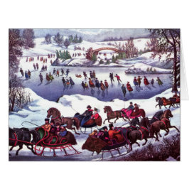 Felices Fiestas. Tarjeta de escenas de invierno vi