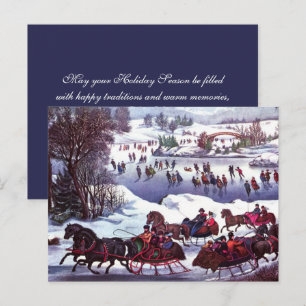 Felices Fiestas. Tarjeta de escenas de invierno vi