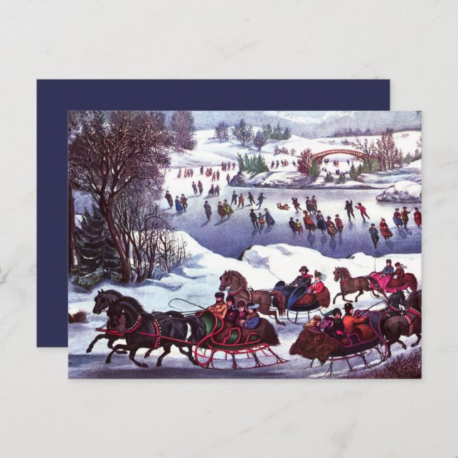 Felices Fiestas. Tarjeta de escenas de invierno vi (Anverso / Reverso)