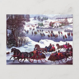 Felices Fiestas. Tarjeta de escenas de invierno vi