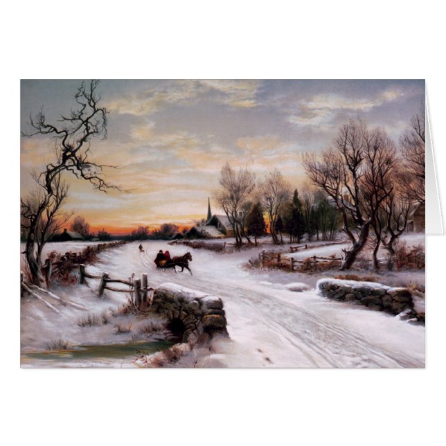 Felices Fiestas. Tarjeta de escenas de invierno vi (Anverso (Horizontal))