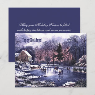 Felices Fiestas. Tarjeta de escenas de invierno vi