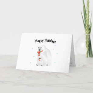 Felices Fiestas Tarjeta de Navidad de Oso Polar y 