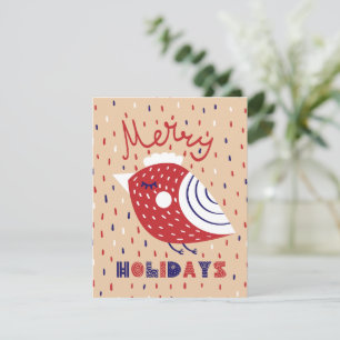 Felices Fiestas Tarjeta de Navidad de Pájaros
