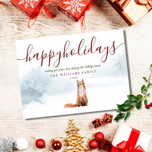 Felices Fiestas Tarjeta de Navidad del Zorro de In