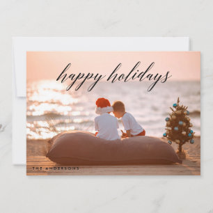 Felices Fiestas Tarjeta de Navidad Foto Tipo Hermo