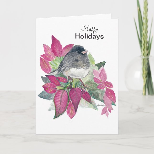 Felices Fiestas Tarjeta de Navidad Junco de Ojos O (Anverso)