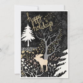 Felices Fiestas Tarjeta de Navidad Reno Alce