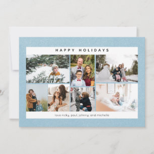 Felices Fiestas Tarjeta de Nieve y Fotos Múltiples