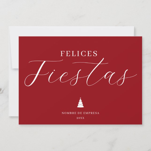 Felices Fiestas, tarjeta de vacaciones de negocios (Anverso)