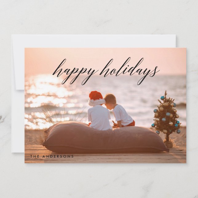 Felices Fiestas Tarjeta Fotográfica de Navidad Tip (Anverso)