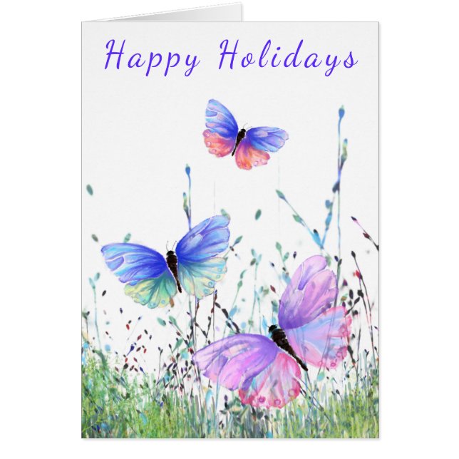 Felices Fiestas Tarjeta Mariposas Primavera Voland (Frente)