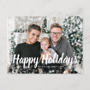 Felices Fiestas Tarjeta Postal de Nieve