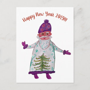 Felices Fiestas Tarjeta Postal de Papá Noel