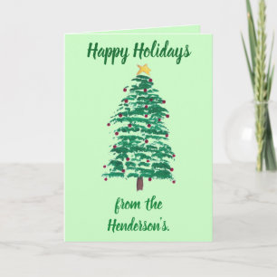 Felices Fiestas Tarjetas de Árbol de Navidad Perso