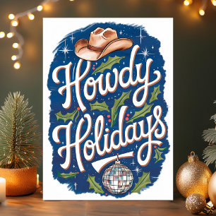 Felices Fiestas Vaquero Bola de Disco Navidad