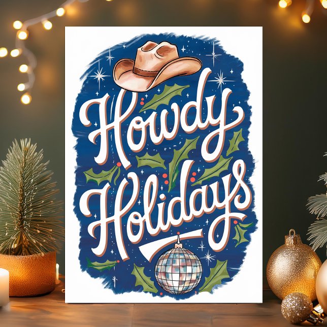 Felices Fiestas Vaquero Bola de Disco Navidad (Subido por el creador)