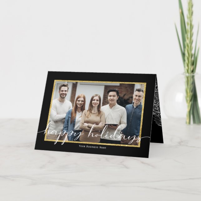 Felices Fiestas y tarjetas de vacaciones de negoci (Anverso)