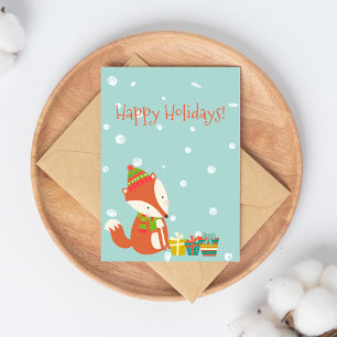 ¡Felices Fiestas! Zorro Lindo   Tarjeta Postal de 