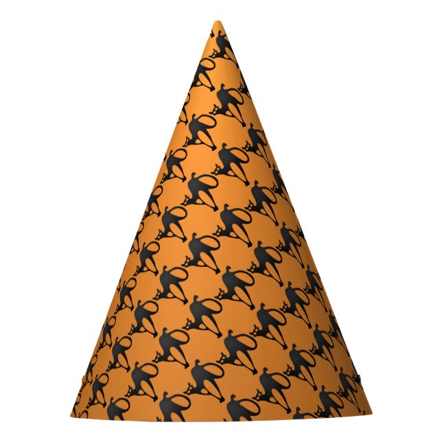 Felices Gorras de Papel Gato Negro de Halloween (Anverso)