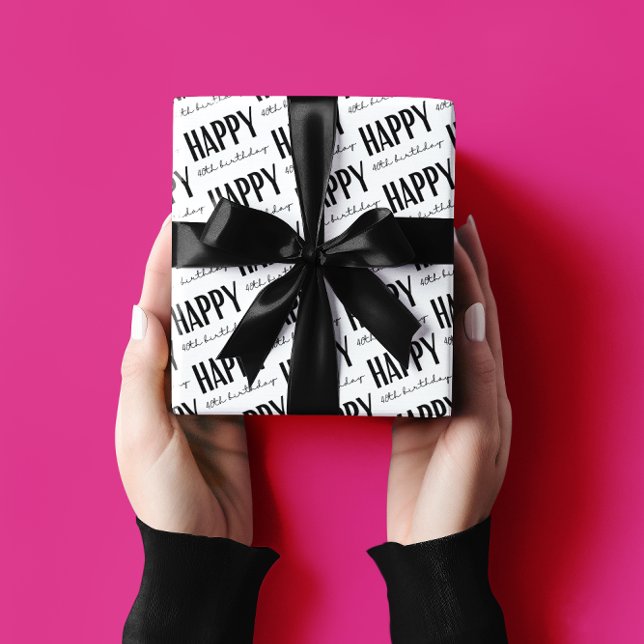 Felices hojas de papel de 40 años (Celebrate a 40th birthday with this fun wrapping paper! )