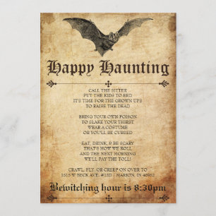 Felices invitaciones a Bat Halloween