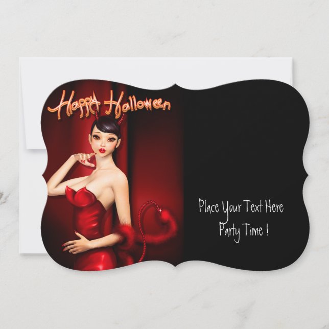 Felices invitaciones del partido Halloween (Anverso)