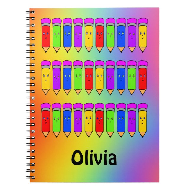 ¡Felices lápices! Cuaderno para fotos con espiral (Frente)