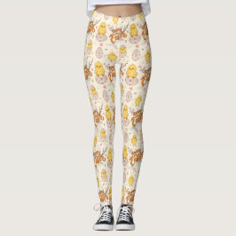 Felices leggings de polluelos de Pascua
