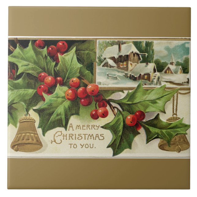 Felices Navidad a usted baldosa cerámica del (Frente)