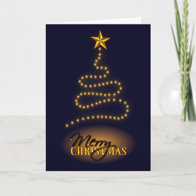 Felices Navidad azul marino y tarjeta de (Anverso)