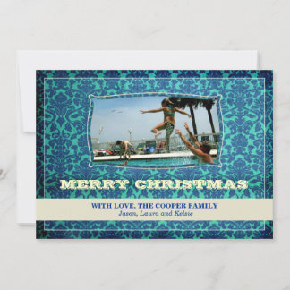 Felices Navidad azules frescas del vintage el | de
