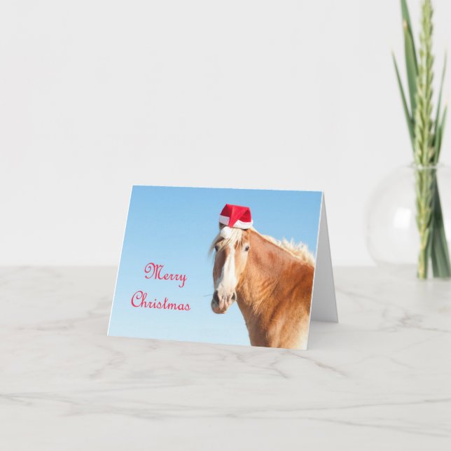 Felices Navidad - caballo que lleva un gorra de (Anverso)