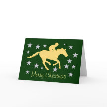 Felices Navidad caballo y tarjeta de felicitación
