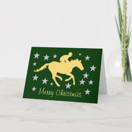 Felices Navidad caballo y tarjeta de felicitación