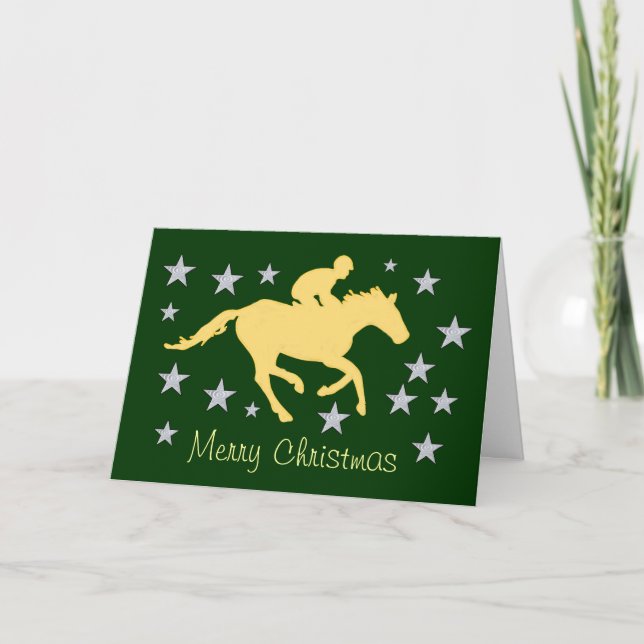 Felices Navidad caballo y tarjeta de felicitación (Anverso)