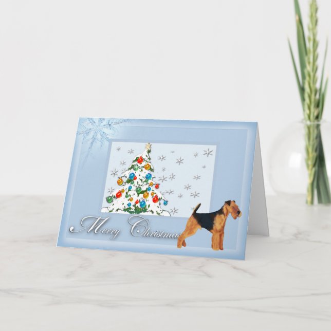 Felices Navidad de Airedale Terrier (Anverso)