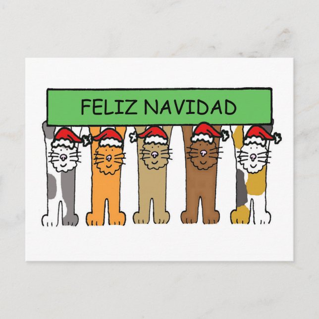 Felices Navidad de Feliz Navidad en español, gatos (Anverso)