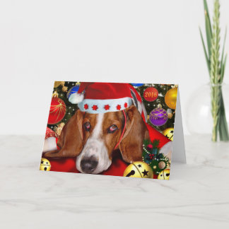 Felices Navidad de Holmes Basset Hound