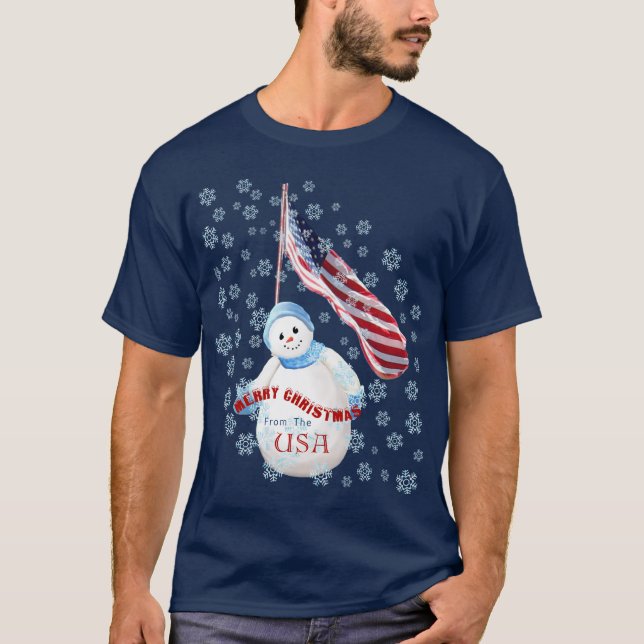Felices Navidad de la camiseta del muñeco de nieve (Anverso)