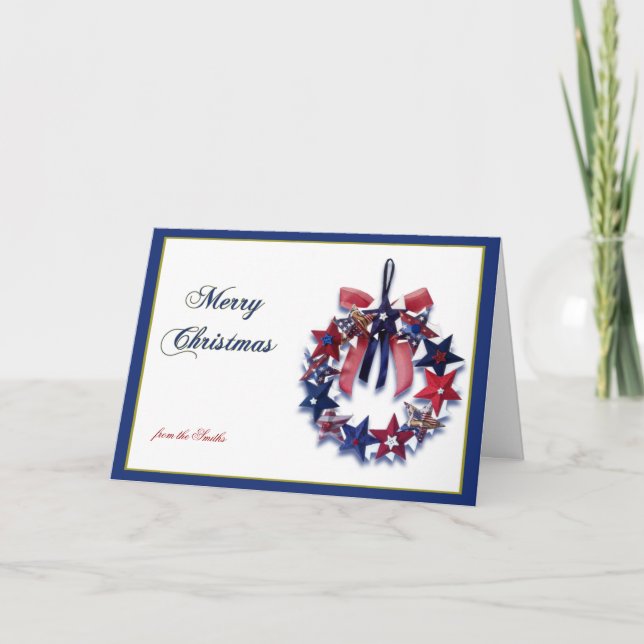 Felices Navidad de la guirnalda patriótica de la (Anverso)