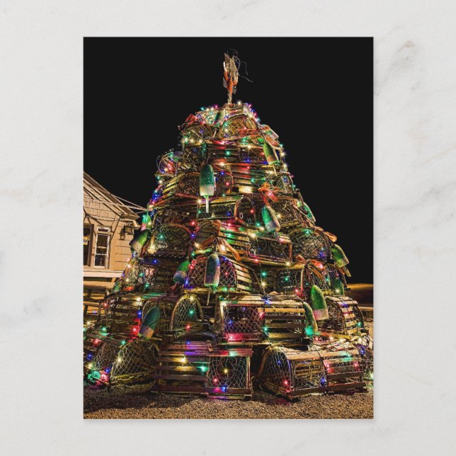 Felices Navidad de la postal de Maine (Anverso)