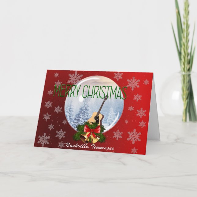Felices Navidad de la tarjeta de Nashville - RD (Anverso)