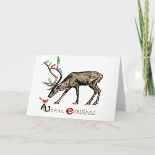 Felices Navidad de los alces y de los pájaros