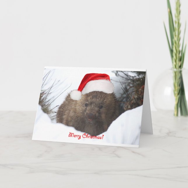 Felices Navidad de un wombat de abajo debajo (Anverso)