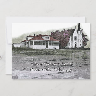 Felices Navidad del arte de Michigan de la isla de